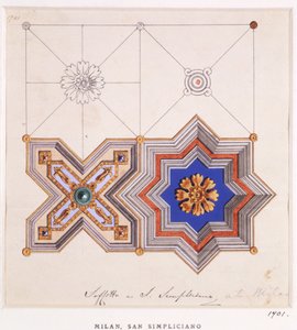 Plafonddecoraties uit San Simpliciano, Milaan door Ludwig Gruner